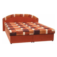 Manželská posteľ, molitanová, oranžová/vzor, KASVO