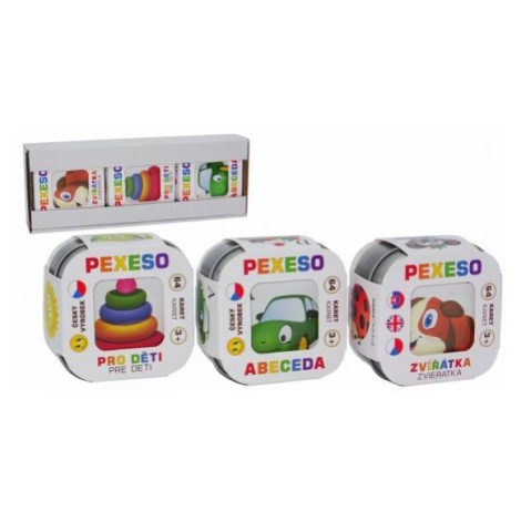 Pexeso 3ks Abeceda, Zvieratká, Pre deti spoločenská hra v krabičke 8x21x4cm Hmaták