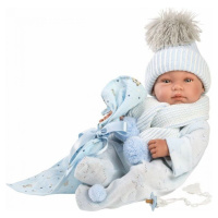 Llorens 84337 New born chlapček realistická bábika bábätko s celovinylovým telom 43 cm