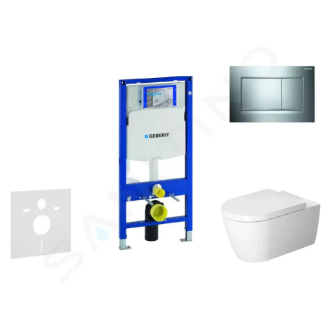 GEBERIT - Duofix Modul na závesné WC s tlačidlom Sigma30, lesklý chróm/chróm mat - Duravit ME by