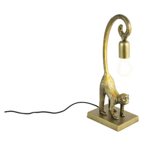Vintage stolná lampa mosadz - Monkey Hale QAZQA