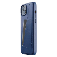 Kryt Mujjo Full Leather Wallet Case with MagSafe for iPhone 15/14 Plus - Monaco Blue