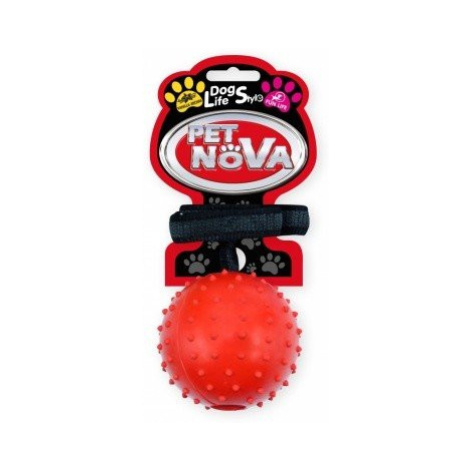 Pet Nova RUB ROPEBALL L RED hračka pre psy tvrdá gumená loptička červená 7cm