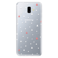 Odolné silikónové puzdro iSaprio - Abstract Triangles 02 - white - Samsung Galaxy J6+