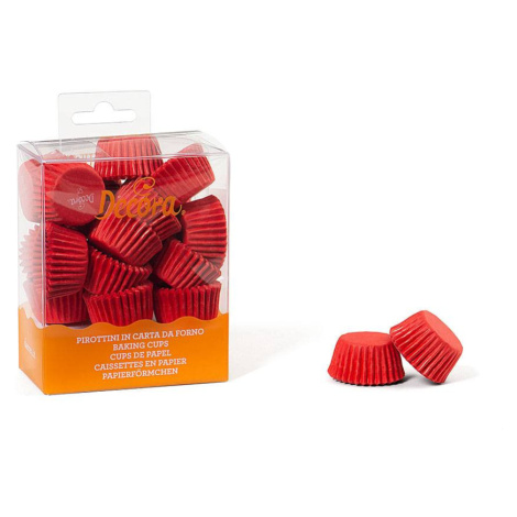 Košíčky na pralinky červené 200 ks 2,7 × 1,7 cm - Decora