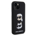 Karl Lagerfeld Liquid Silicone Karl and Choupette Heads Zadný Kryt pre iPhone 15 Black