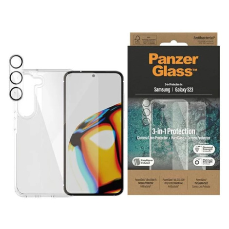 Kryt PanzerGlass Bundle 3in1 Samsung Galaxy S23 Hardcase + Screen Protector + Camera Lens (0433+