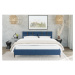 Tmavomodrá čalúnená jednolôžková posteľ s roštom 90x200 cm Tulsa – Ropez