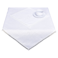 Obrus celoročný, Enora s čipkou, biely 85 x 85 cm