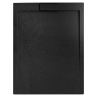 Rea Grand Black, obdĺžniková sprchová vanička 100x80x3,5 cm, REA-K4593