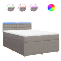 vidaXL Boxspring posteľ s matracom sivohnedý 140x190 cm látka