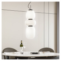 Lucande LED závesné svietidlo Lucya, 3 svetlá, sklo, biela, 64,5 cm