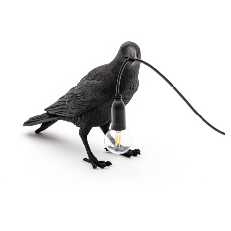 Stolová LED lampa Bird Lamp, čakajúca, čierna SELETTI