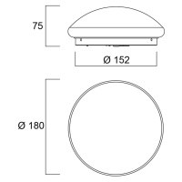 Stropné LED svietidlo Sylvania Start Surface, Ø 18 cm