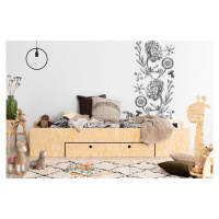 Detská posteľ s výsuvným lôžkom a úložným priestorom v prírodnej farbe 90x200 cm LUNA A – Adeko