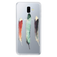 Odolné silikónové puzdro iSaprio - Three Feathers - Samsung Galaxy J6+