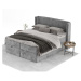 Sivá boxspring posteľ s úložným priestorom 200x200 cm Passion – Maison de Rêve