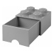 LEGO® úložný box 4 - so zásuvkou šedá  250 x 250 x 180 mm