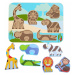 Lucy & Leo 224 Zvieratká zo safari- drevené vkladacie puzzle 7 dielov