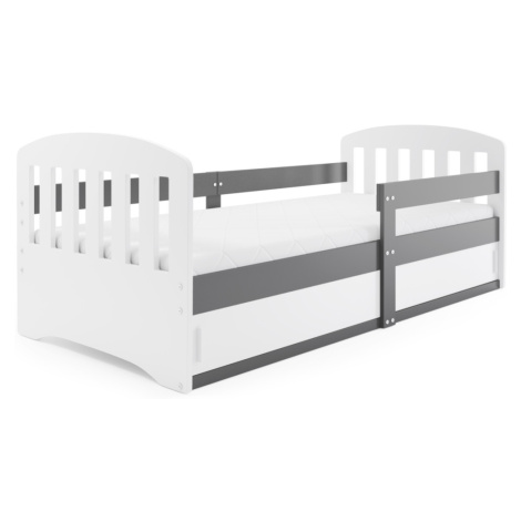 Expedo Detská posteľ CLASA, 80x160, biela/grafit