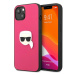 Kryt Karl Lagerfeld KLHCP13SPKMP iPhone 13 mini 5,4" pink hardcase Leather Ikonik Karl`s Head Me