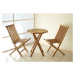 Divero Gardenay 339 Luxusný balkónový set z tíkového dreva, 1 stôl + 2 skladacie stoličky