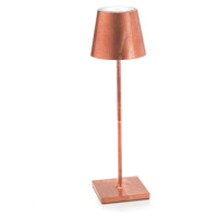 Zafferano Poldina LED stolová lampa na batérie dekor meď