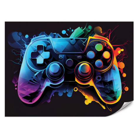 Muralo FOTOTAPETA Pre Detskú Izbu Gamepad Farebný Abstrakcia Gaming Moderný 400 x 280 cm
