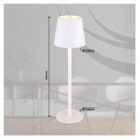 LED dobíjacia stolová lampa Vannie, biela, výška 36 cm, CCT