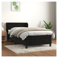 vidaXL Posteľný rám boxspring s matracom čierny 90x190 cm zamat