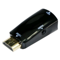 Kabel CABLEXPERT A-HDMI-VGA-02 red. HDMI na VGA + Audio, M/F, černá