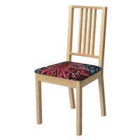 Dekoria Poťah na stoličku Börje, farebný kvetinový motív na čiernom pozadí, poťah na stoličku Bö