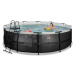 Bazén s pieskovou filtráciou Black Leather pool Exit Toys kruhový oceľová konštrukcia 488*122 cm