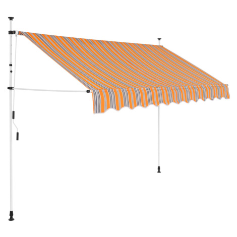 vidaXL Ručne zaťahovacia markíza, 300 cm, žlto-modré pásiky