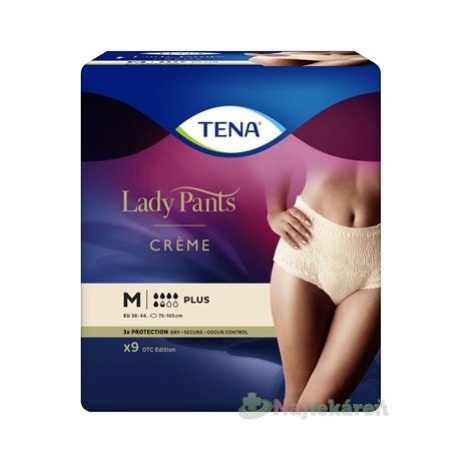 TENA Lady Pants Creme M dámske naťahovacie inkontinenčné nohavičky, krémové 9ks