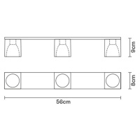 Fabbian Cubetto stropné svietidlo 3-pl GU10 čierne