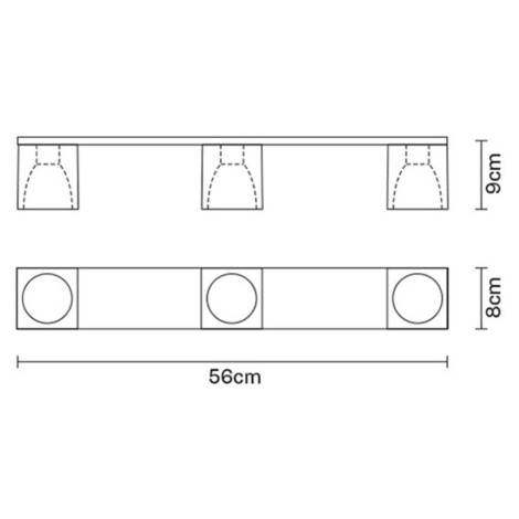 Fabbian Cubetto stropné svietidlo 3-pl GU10 čierne