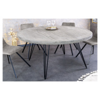 Estila Industriálny okrúhly jedálenský stôl Moonlight s vrchnou doskou z mangového masívu v svet