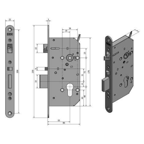 SAM EL 7255 - elektromechanický samozamykací zámok