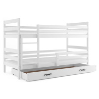 Expedo Poschodová posteľ RAFAL 2 + úložný prostor + matrac + rošt ZADARMO, 90x200 cm, biela, bie