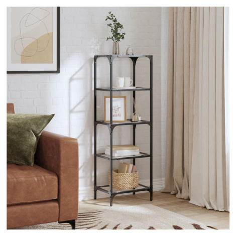 vidaXL Úložný regál s priehľadnou sklenenou doskou 40x30x123 cm oceľ