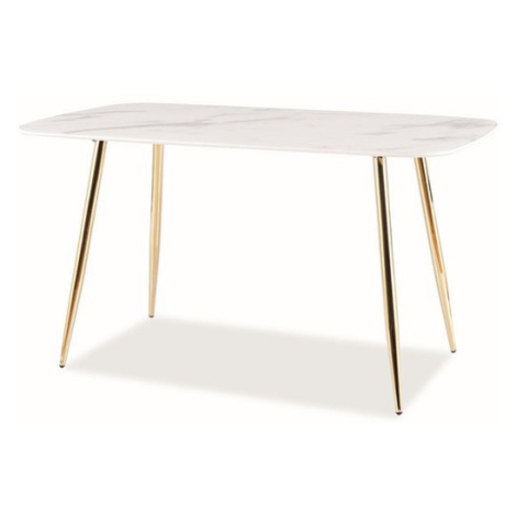 Sconto Jedálenský stôl CIRIS biely mramor/zlatá Houseland