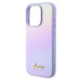 Guess PU Leather Iridescent Metal Script Zadný Kryt pre iPhone 15 Pro Purple