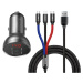 Nabíjačka Baseus Digital Display Dual USB 4.8A Car Charger 24W with Three Primary Colors 3-in-1 