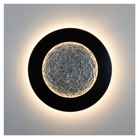LED nástenné svietidlo Luna Pietra, hnedo-čierno-strieborné, Ø 80 cm