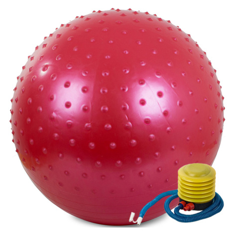 Gymnastická masážna lopta 60 cm s pumpičkou, červená