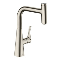 Drezová batéria Hansgrohe Metris Select M71 s vytahovací sprškou vzhled nerezu 14857800