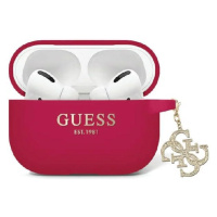 Púzdro Guess GUAP2LECG4M AirPods Pro 2 cover magenta Liquid Silicone Glitter Triangle Charm (GUA