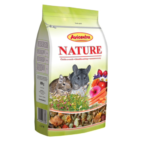 AVICENTRA NATURE krmivo pre činčily a osmáky degu 850g