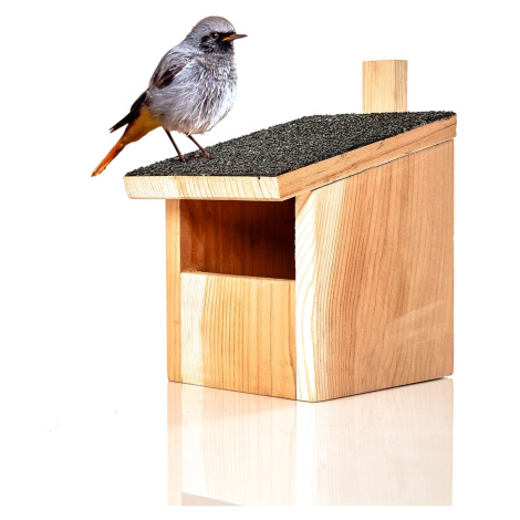 Blumfeldt Vtáčia búdka pre vtákov hniezdiacich v polodutinách, závesné zariadenie, asfaltová str